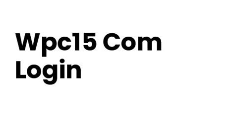 wpc15|wpc16 log in.